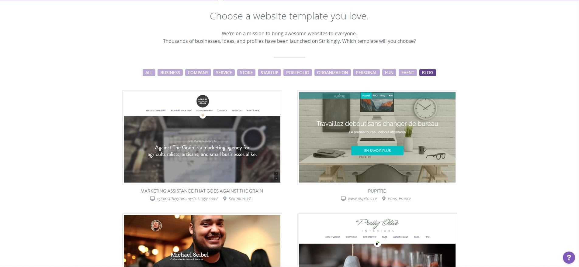 Strikingly Website Template Library Strikingly Website Template Library